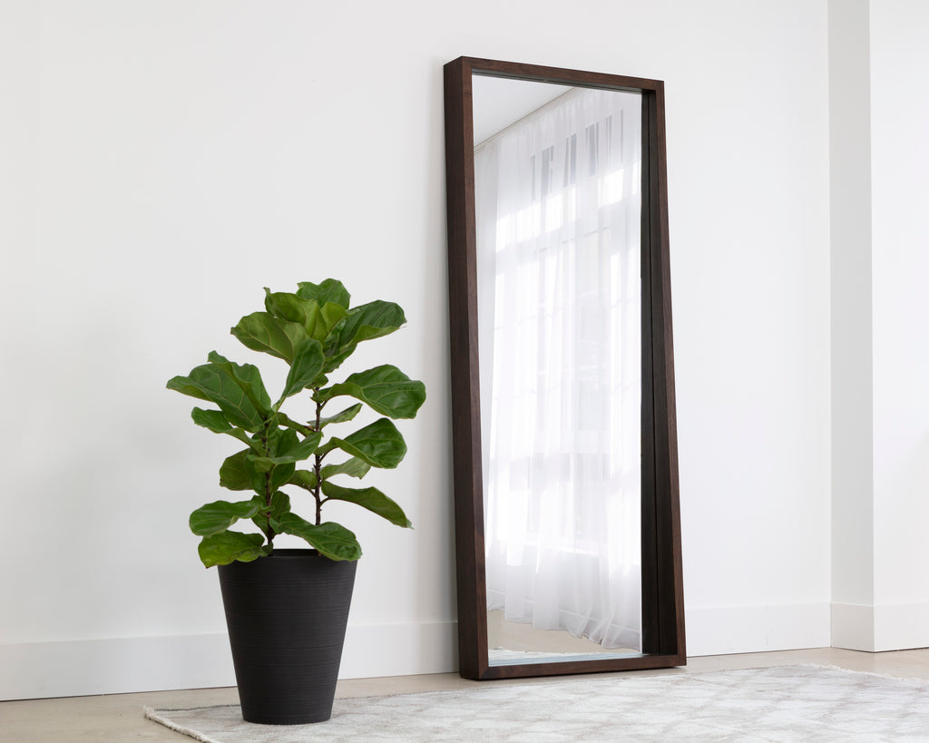 Fresno Floor Mirror - Narrow - Dark Brown | Sunpan Furniture - 106755