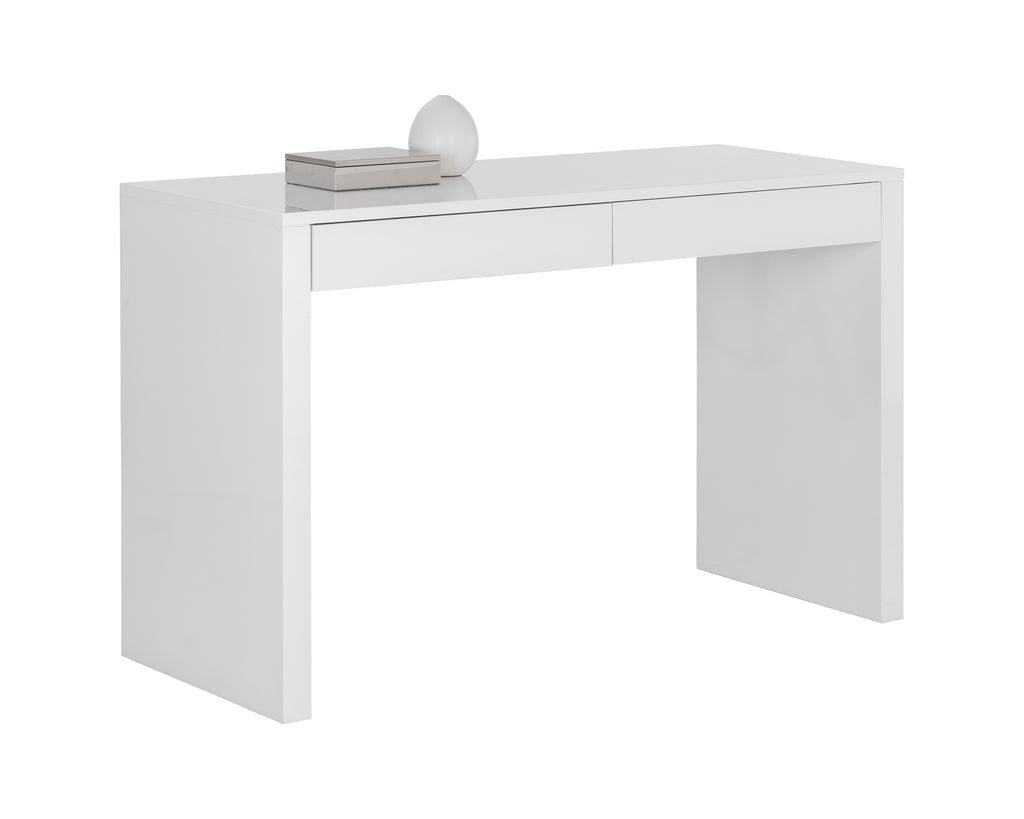 Dutad Desk - High Gloss White | Sunpan Furniture - 106901