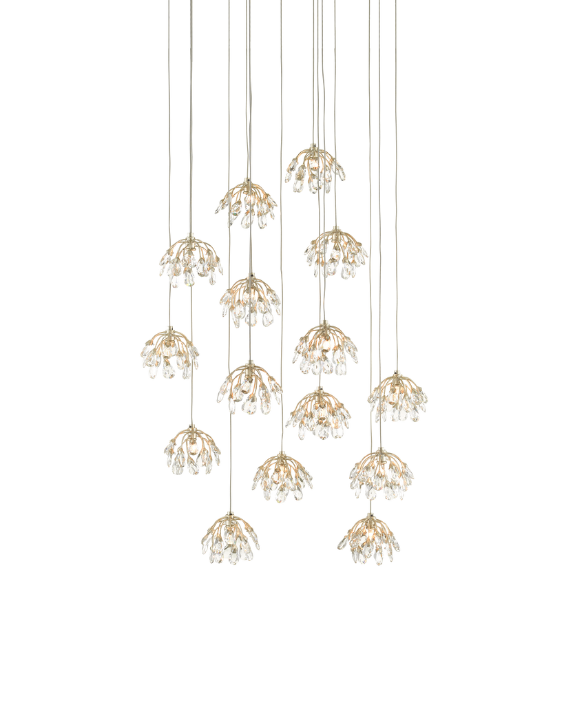 Currey & Co Crystal Bud 15-Light Round Multi-Drop Pendant | 9000-0670