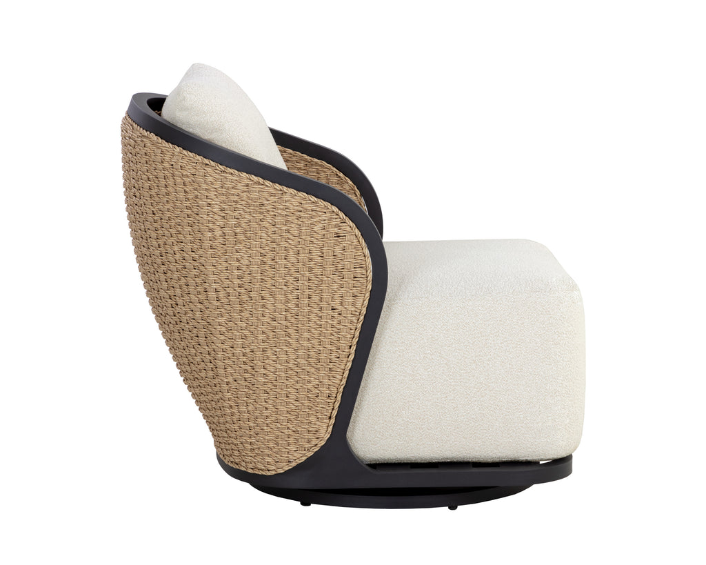 Bora Swivel Lounge Chair - Louis Cream | Sunpan Furniture - 111685