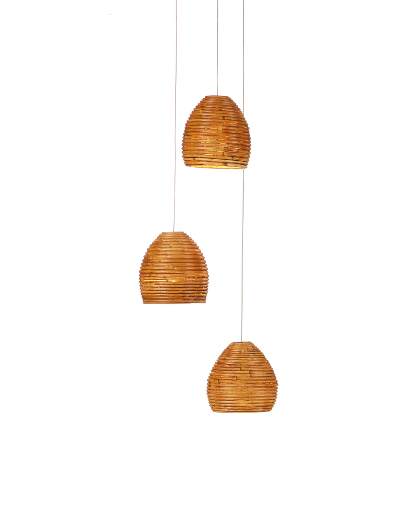 Currey & Co Beehive 3-Light Round Multi-Drop Pendant | 9000-0999