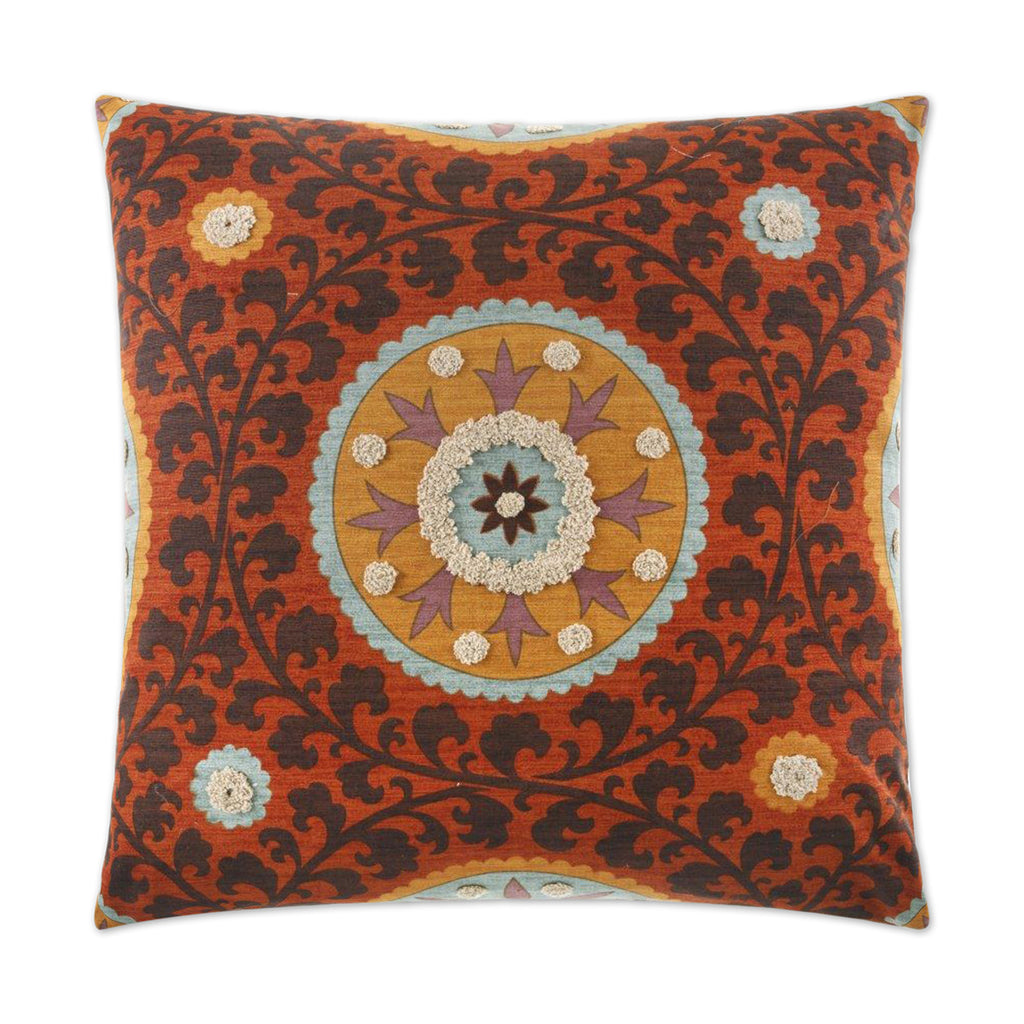 Tribal Thread Decorative Throw Pillow - Rust | DV Kap