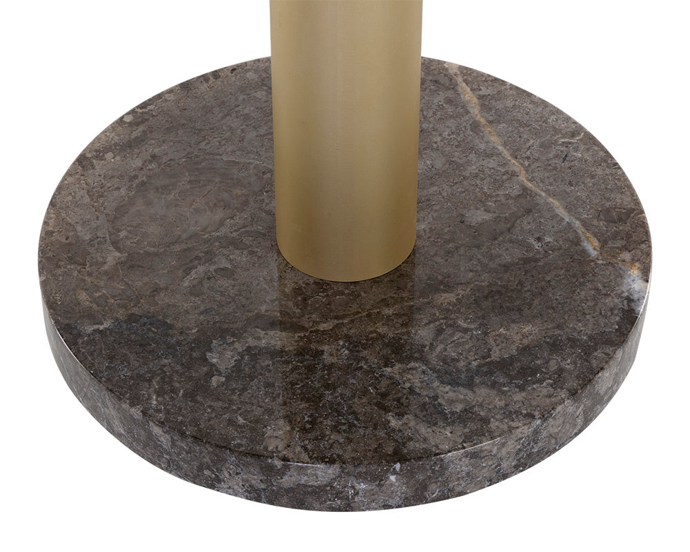 Monaco Bar Table - Gold - Grey Marble / Charcoal Grey | Sunpan Furniture - 108669