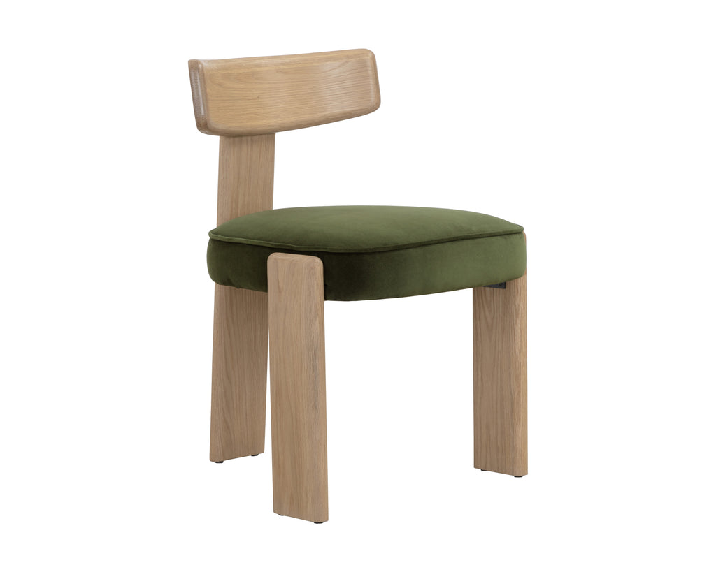 Horton Dining Chair - Rustic Oak - Forest Green | Sunpan Furniture - 111317