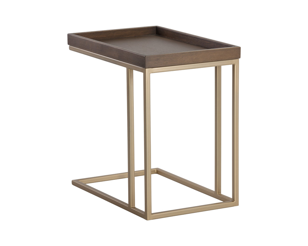 Arden C-Shaped Side Table - Gold - Raw Umber | Sunpan Furniture - 105235