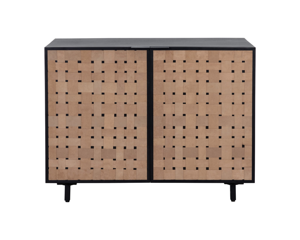 Omari Sideboard - Small - Suede Light Tan Leather | Sunpan Furniture - 110769