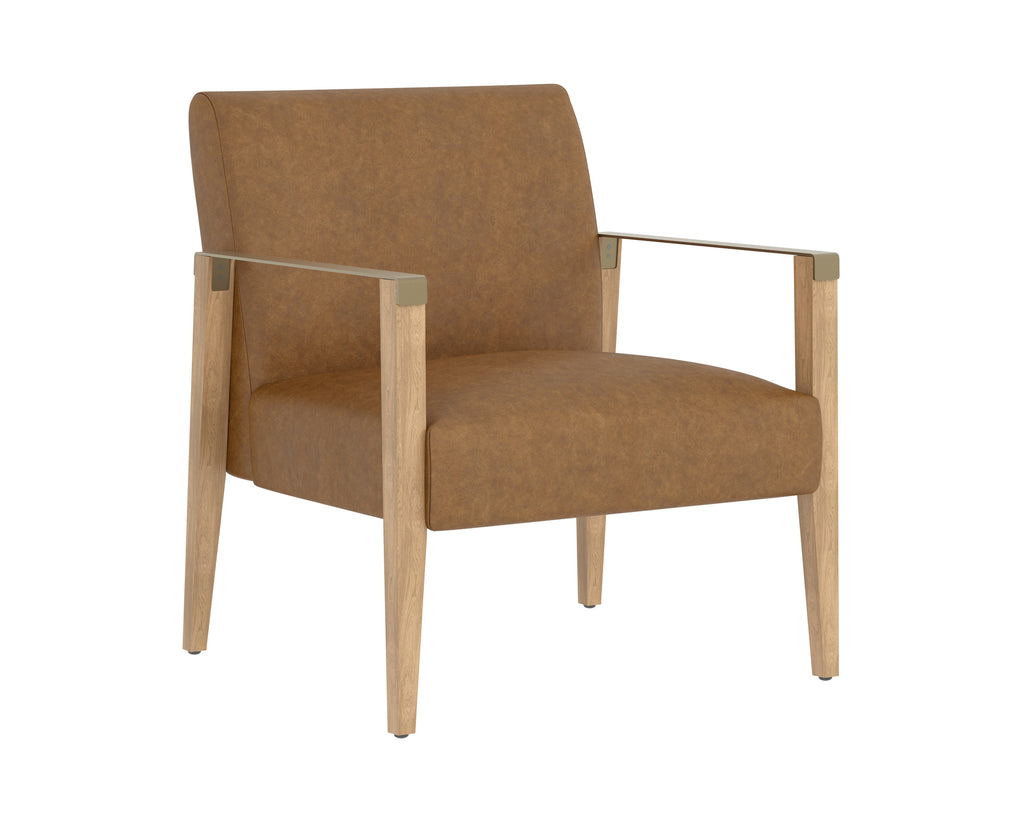 Earl Lounge Chair - Rustic Oak - Ludlow Sesame Leather | Sunpan Furniture - 110602