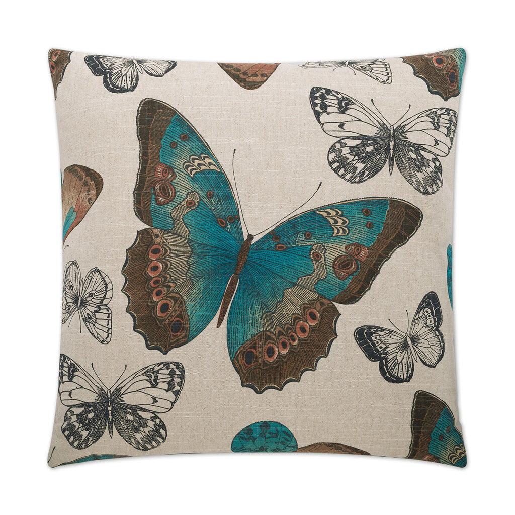 Madame Butterfly Decorative Throw Pillow - Turquoise | DV Kap