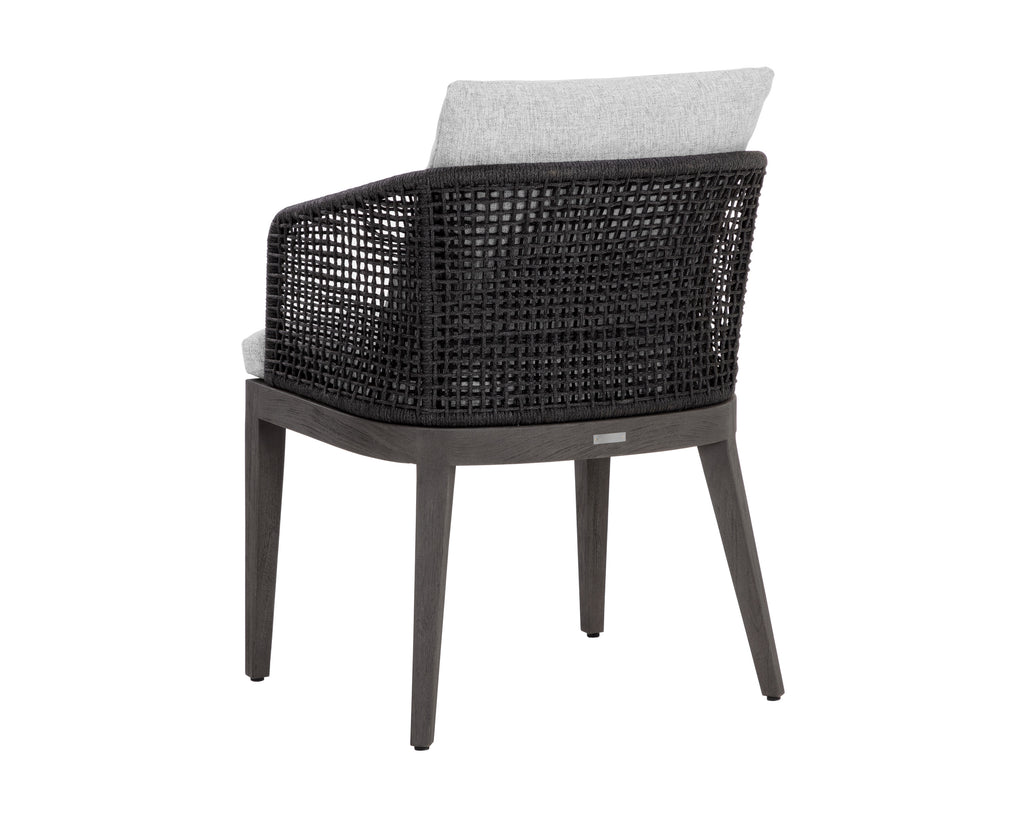 Capri Dining Armchair - Smoke Grey - Copacabana Marble | Sunpan Furniture - 109477