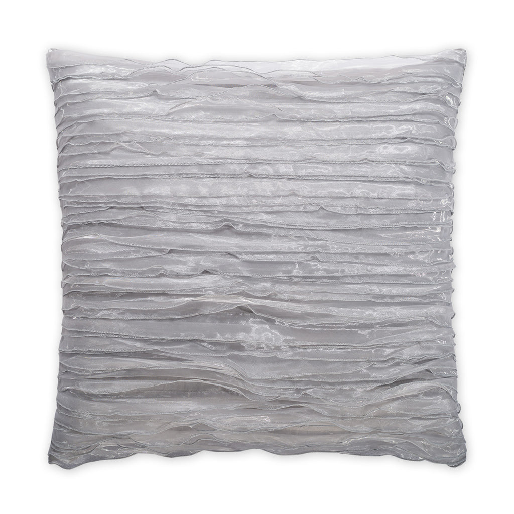 Ruffles Decorative Throw Pillow - Silver | DV Kap