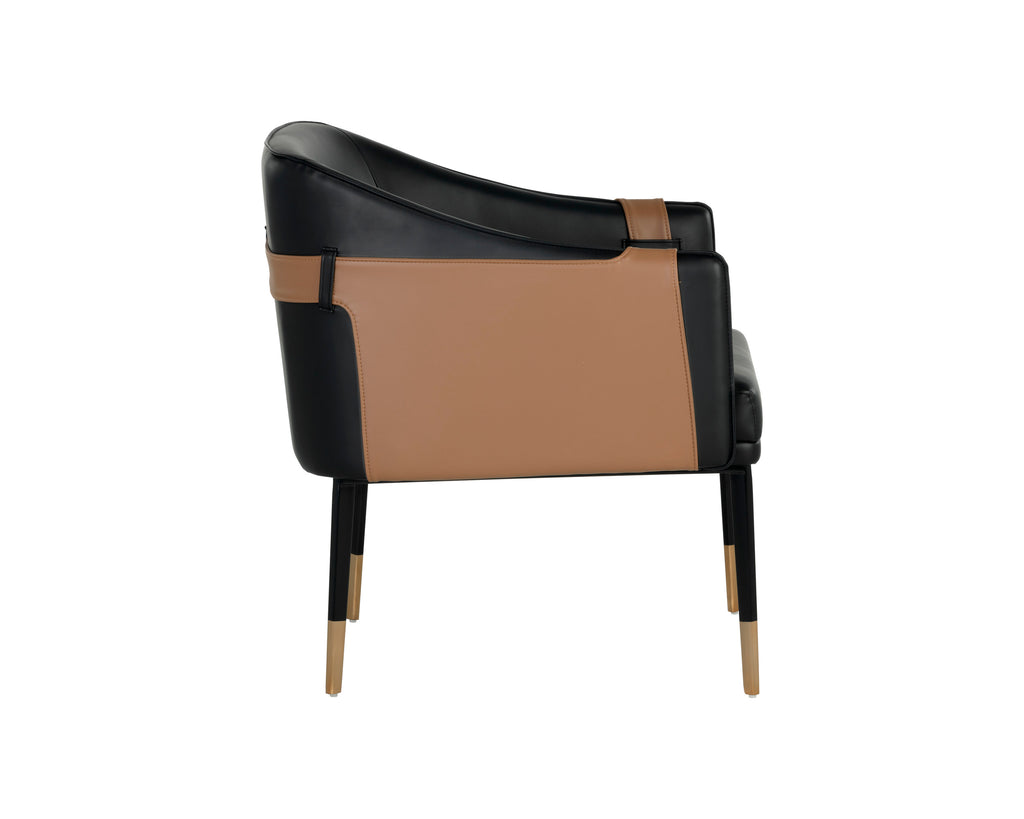 Carter Lounge Chair - Napa Black / Napa Cognac | Sunpan Furniture - 106723