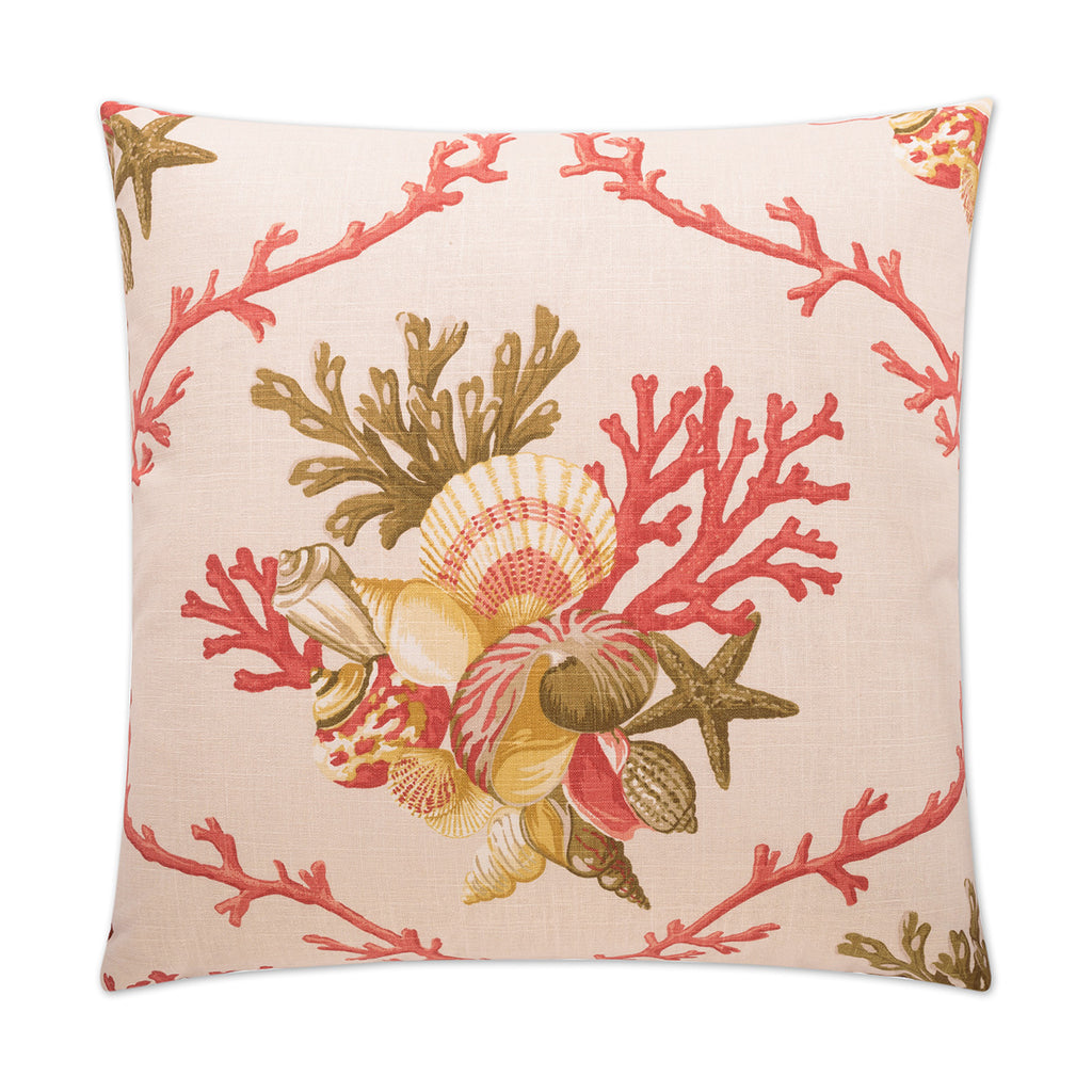 Shelldon Decorative Throw Pillow - Coral | DV Kap