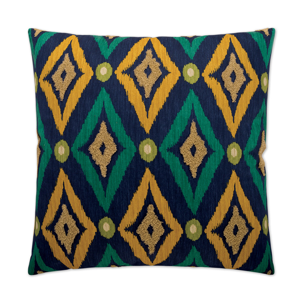 Modern Ikat Decorative Throw Pillow - Navy | DV Kap