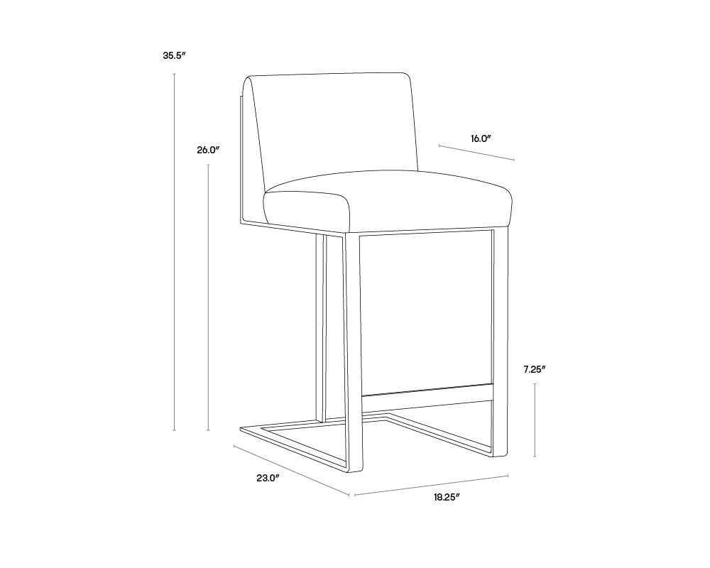 Dean Counter Stool - Stainless Steel - Cantina White | Sunpan Furniture - 103717