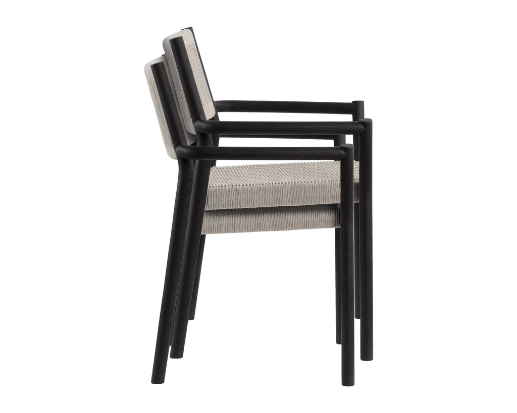 Kavala Stackable Dining Armchair - Charcoal | Sunpan Furniture - 111559