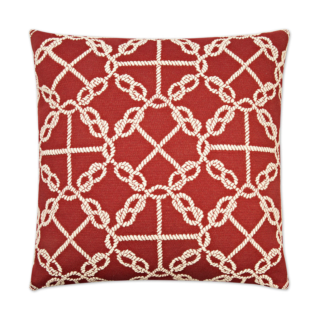 Knots Decorative Throw Pillow - Red | DV Kap