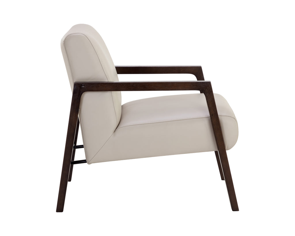 Neymar Lounge Chair - Linea Light Grey Leather | Sunpan Furniture - 107703