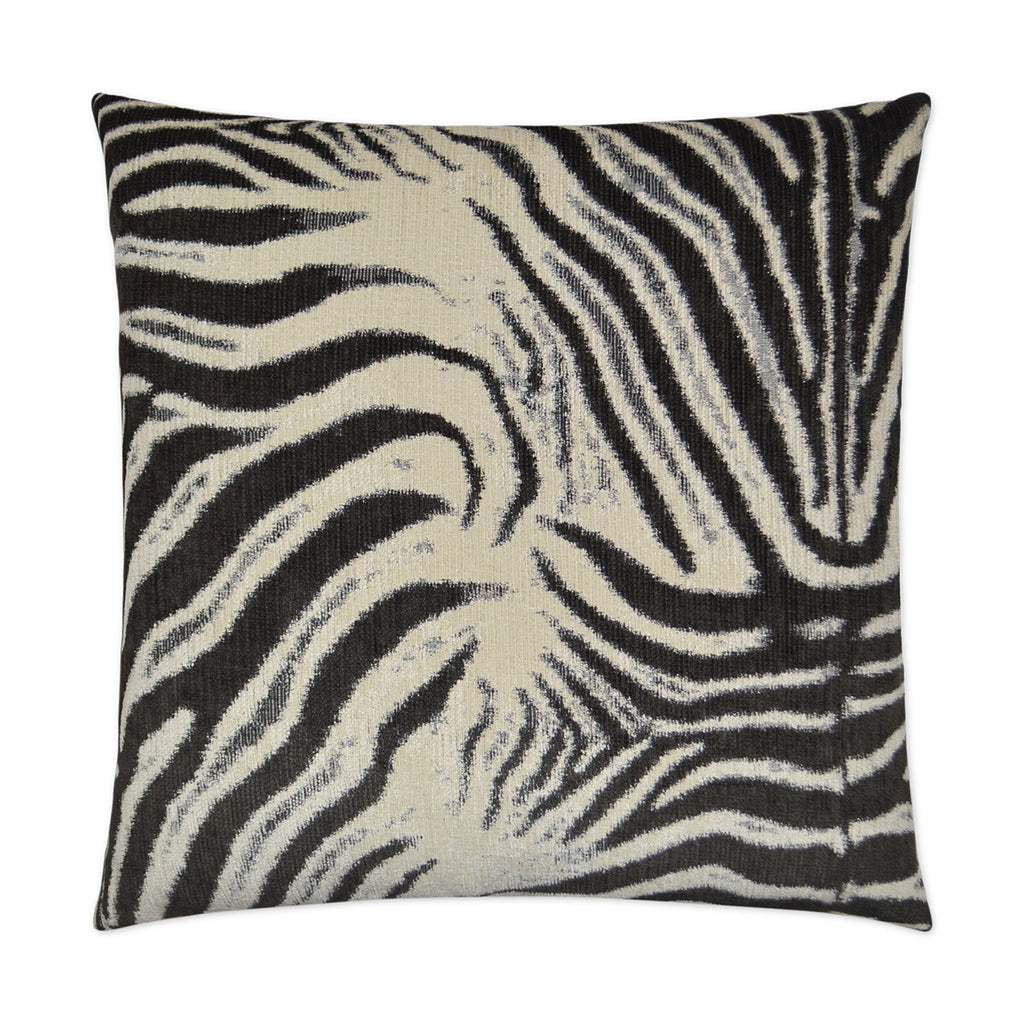 Zebrana Decorative Throw Pillow - Charcoal | DV Kap