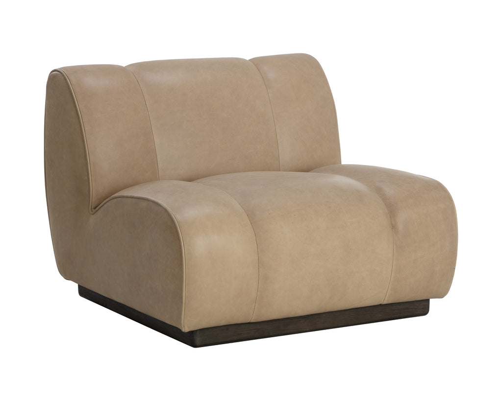 Blaise Swivel Lounge Chair - Sahara Sand Leather | Sunpan Furniture - 111320