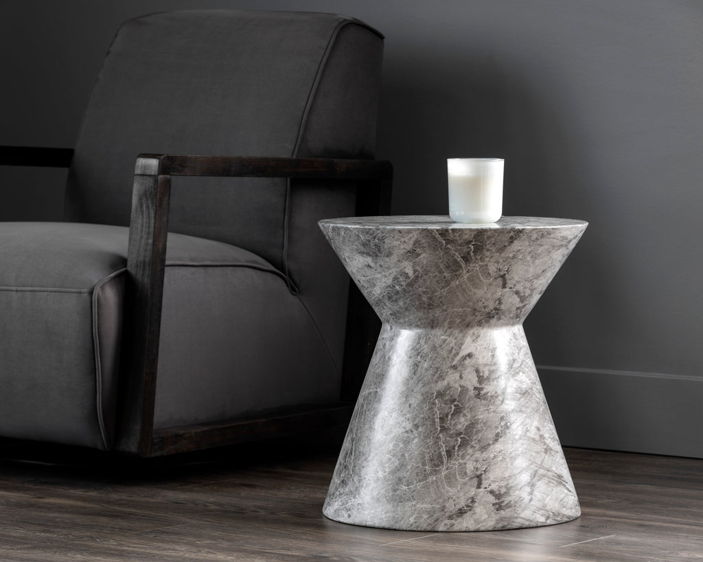 Astley End Table - Marble Look - Grey | Sunpan Furniture - 106496