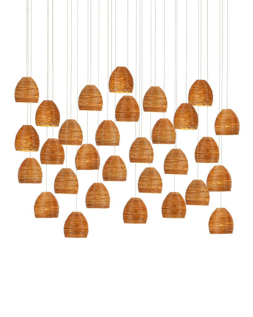 Currey & Co Beehive 30-Light Linear Multi-Drop Pendant | 9000-1003