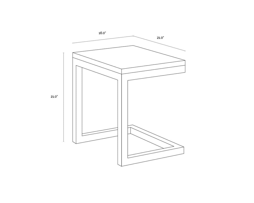 Geneve C-Shaped End Table | Sunpan Furniture - 109535