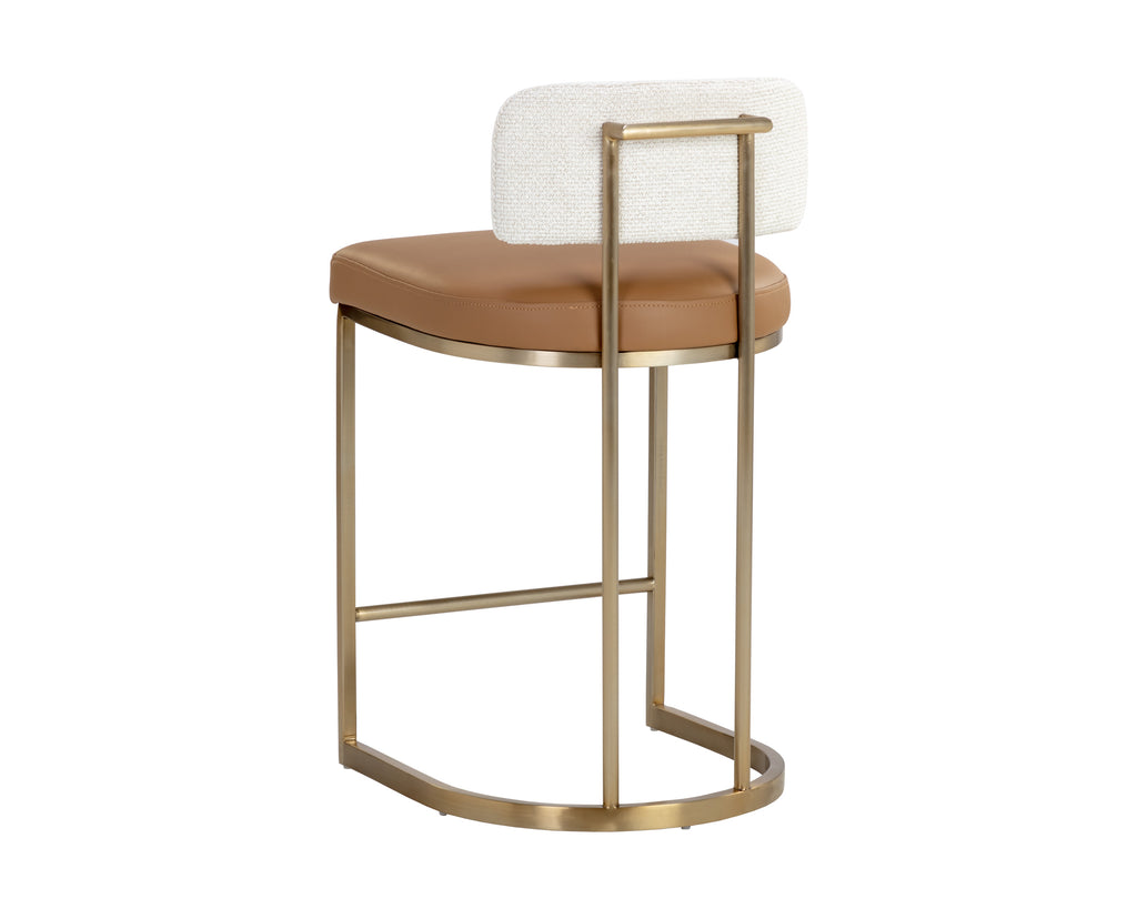 Larissa Counter Stool - Napa Cognac / Rhea Light Barley | Sunpan Furniture - 111647