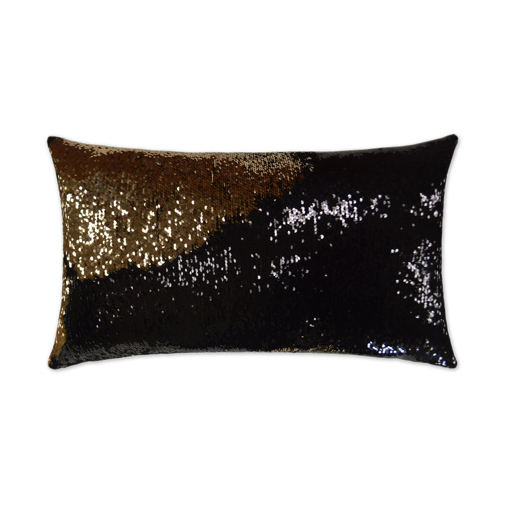 Hylee Lumbar Decorative Throw Pillow - Black/Gold | DV Kap