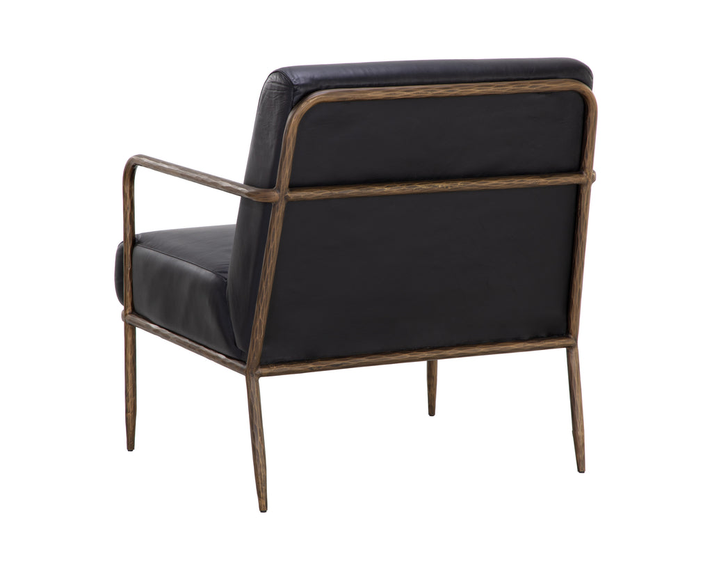 Lathan Lounge Chair - Charcoal Black Leather | Sunpan Furniture - 111357