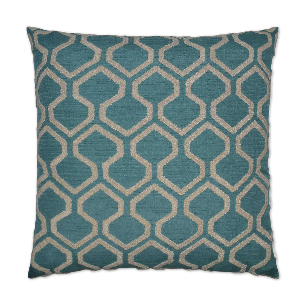 Raw Edges Decorative Throw Pillow - Turquoise | DV Kap