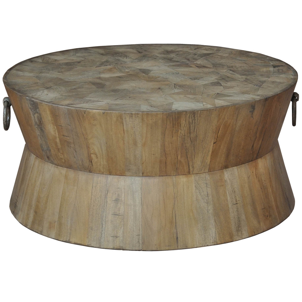 Round Tower Coffee Table Driftwood | Sarreid Ltd - 27134