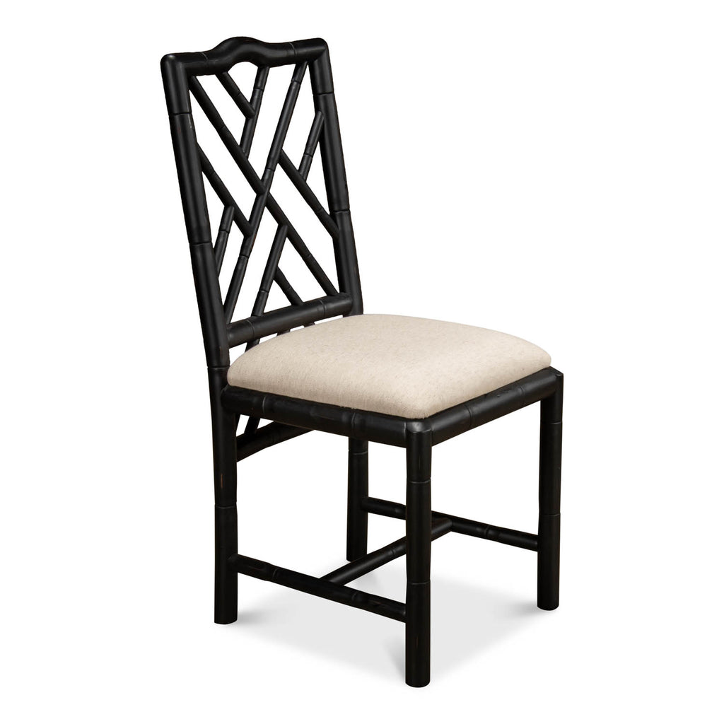 Brighton Bamboo Side Chair Black | Sarreid Ltd - 27191