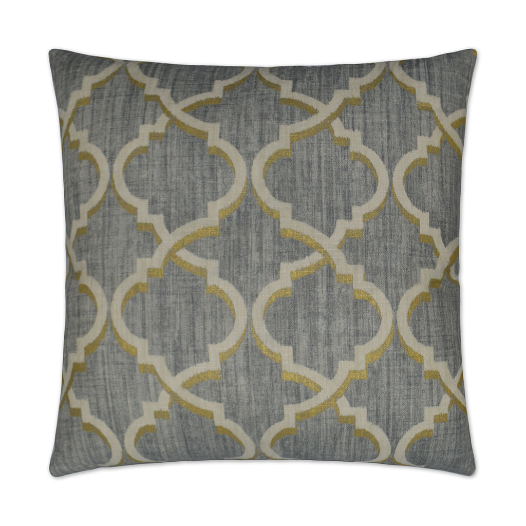 Lustrous Lattice Decorative Throw Pillow - Graphite | DV Kap