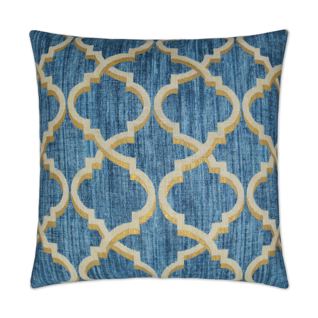 Lustrous Lattice Decorative Throw Pillow - Indigo | DV Kap