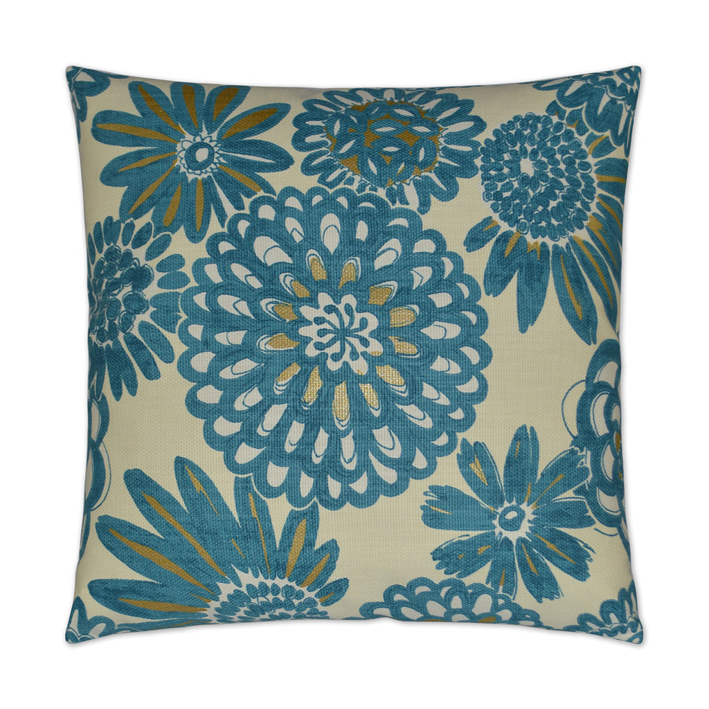 Flower Pops Decorative Throw Pillow - Peacock | DV Kap