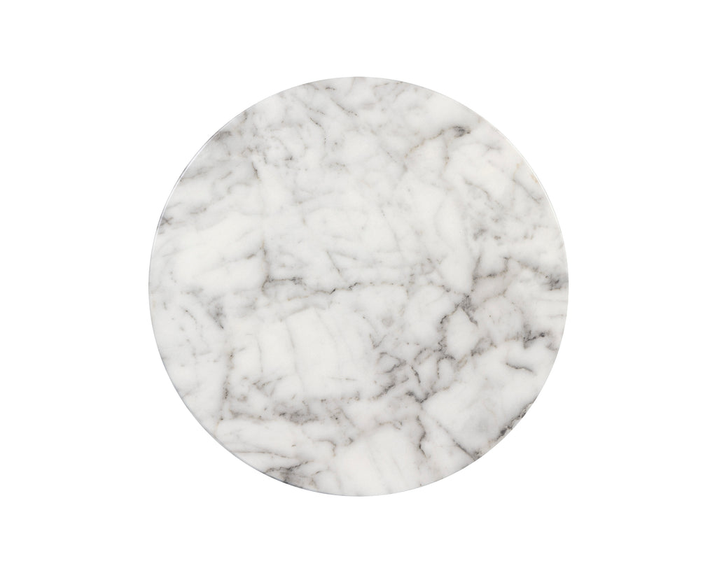 Lucida End Table - Marble Look - White | Sunpan Furniture - 106283