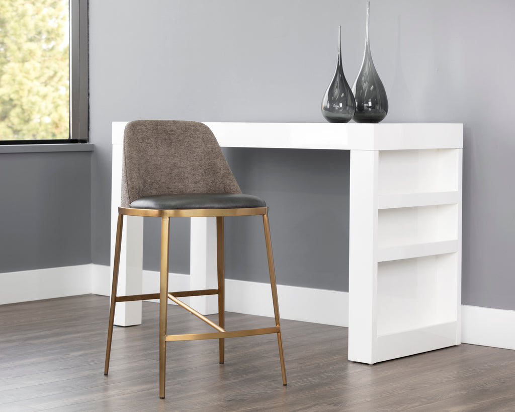 Dover Counter Stool - Bravo Portabella / Sparrow Grey | Sunpan Furniture - 107816