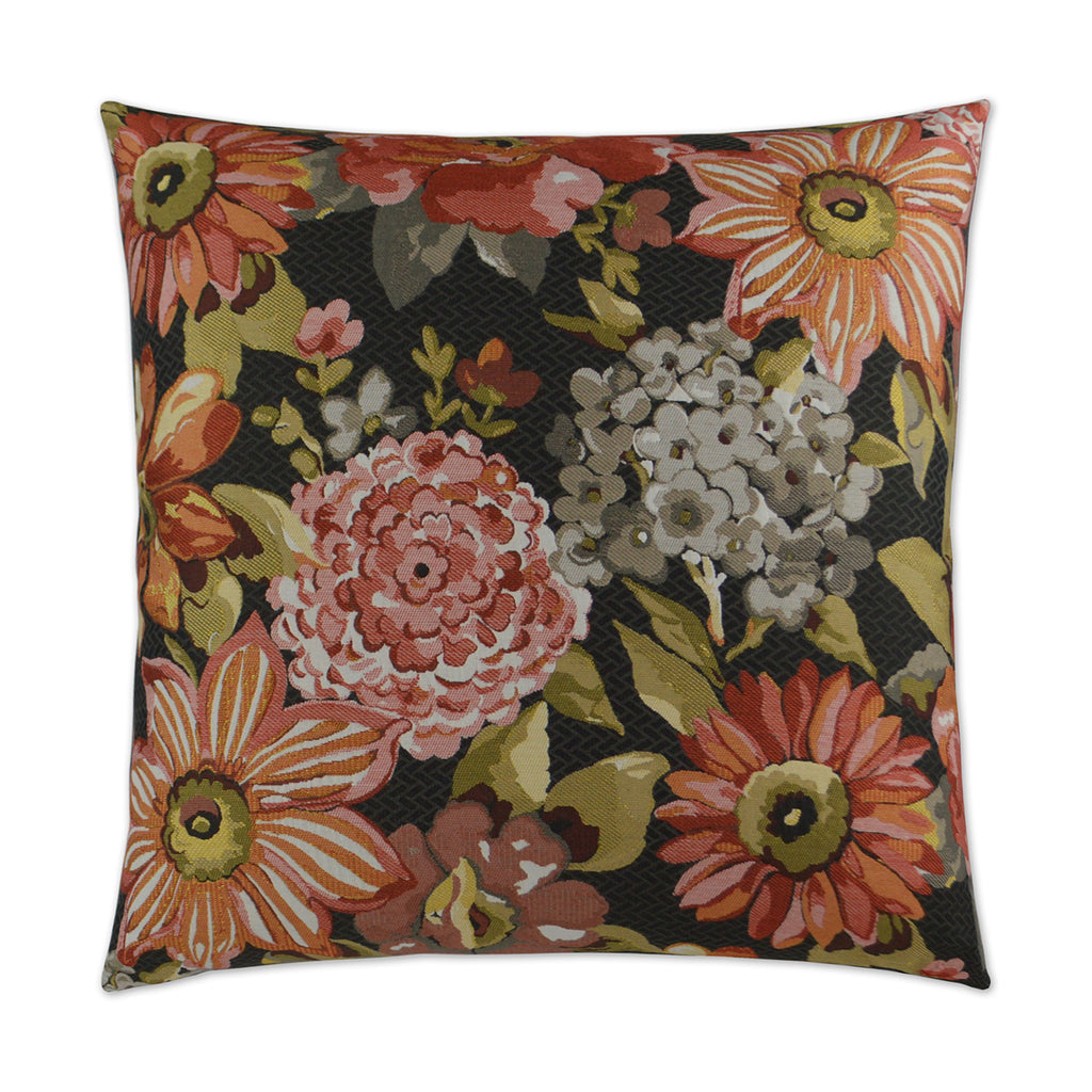 Geranium Decorative Throw Pillow - Charcoal | DV Kap