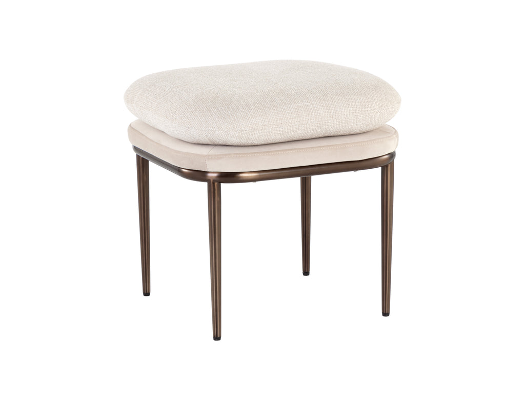 Koffi Stool - Dark Bronze - Chacha Cream / Meg Taupe | Sunpan Furniture - 109315