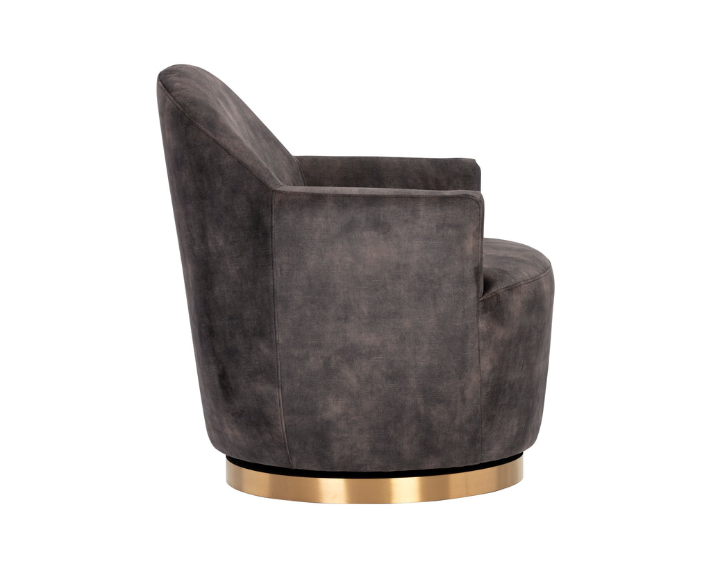 Casey Swivel Lounge Chair - Nono Shitake | Sunpan Furniture - 106401