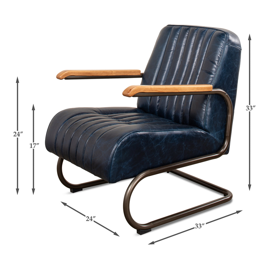 Bel-Air Arm Chair Blue | Sarreid - 29515