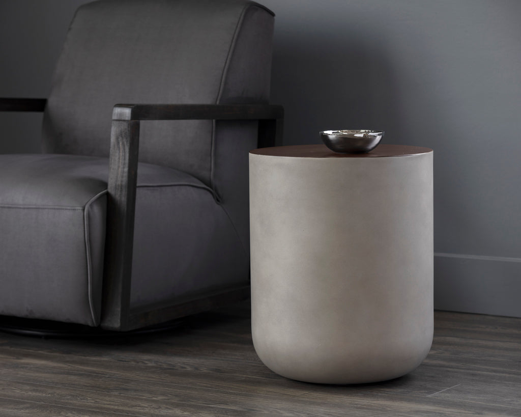 Diaz End Table - Grey - Wood Grain Brown | Sunpan Furniture - 107197