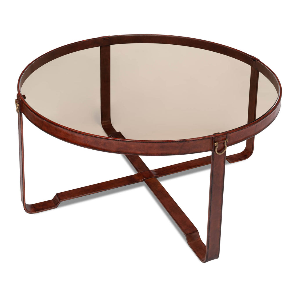 Harness Round Coffee Table | Sarreid Ltd - 29906