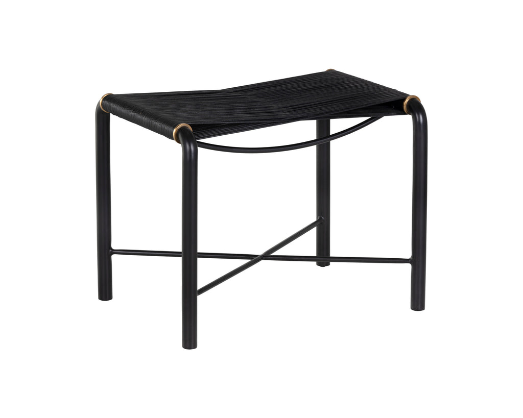 Riz Stool - Black Leather | Sunpan Furniture - 107086