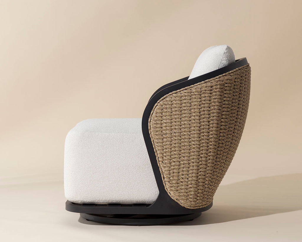 Bora Swivel Lounge Chair - Louis Cream | Sunpan Furniture - 111685