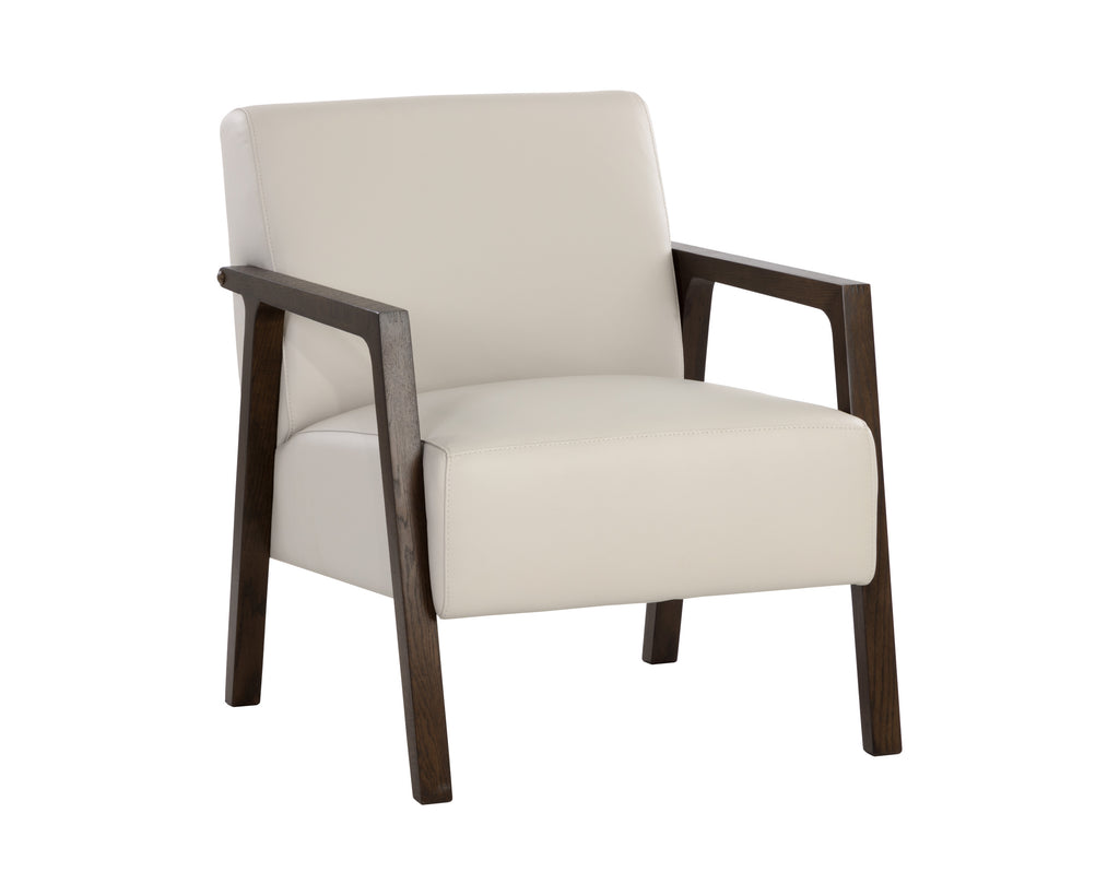 Neymar Lounge Chair - Linea Light Grey Leather | Sunpan Furniture - 107703