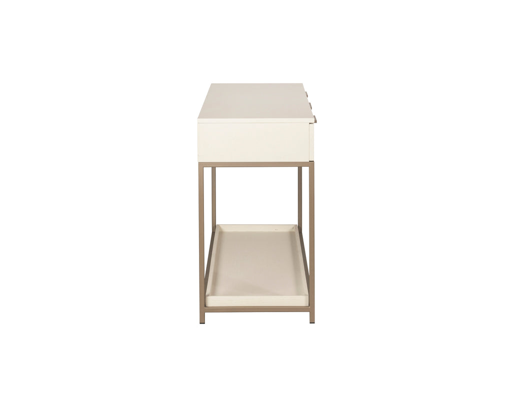 Rebel Console Table With Drawers - Champagne Gold - Cream | Sunpan Furniture - 108770