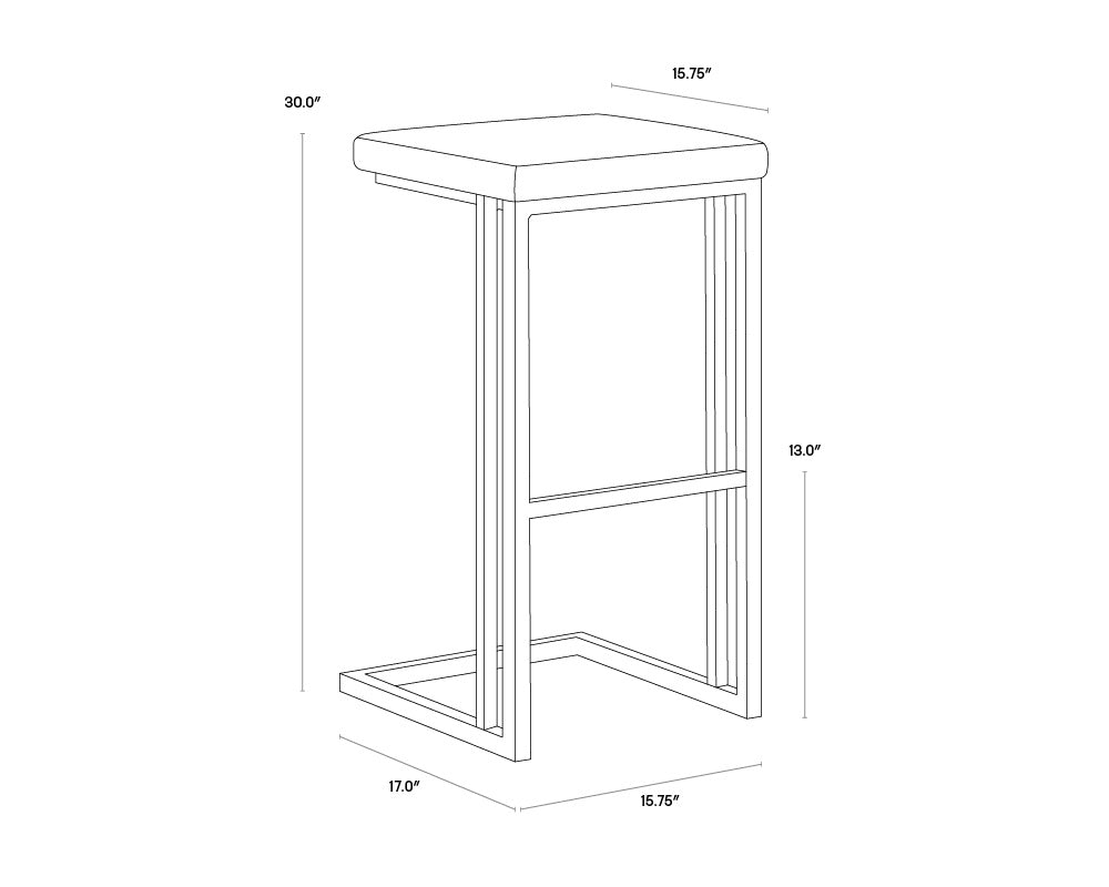 Boone Barstool - Black - Bravo Cognac | Sunpan Furniture - 104954