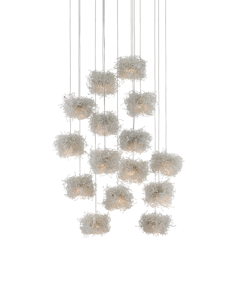 Currey & Co Birds Nest 15-Light Round Multi-Drop Pendant | 9000-0698