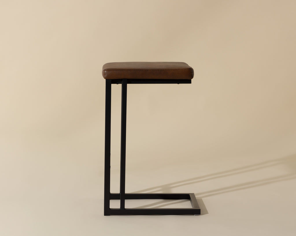 Boone Counter Stool - Black - Bravo Cognac | Sunpan Furniture - 104957